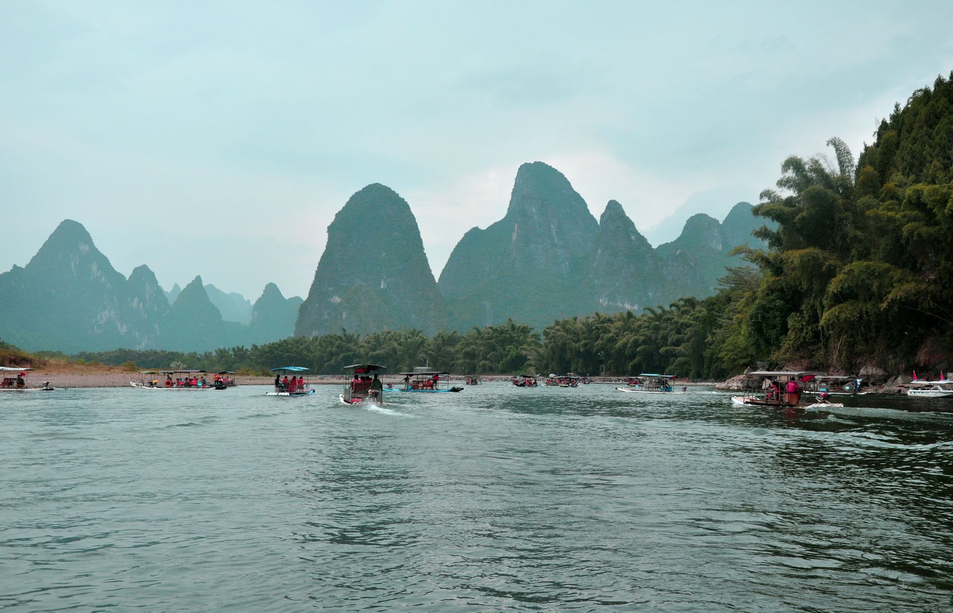 The Li River and karst mountains near Guilin, China