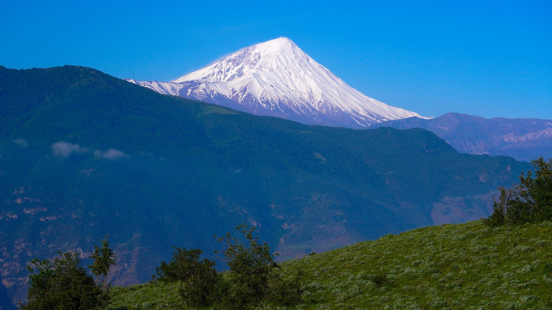Snow-capped Mount Damavand, Iran