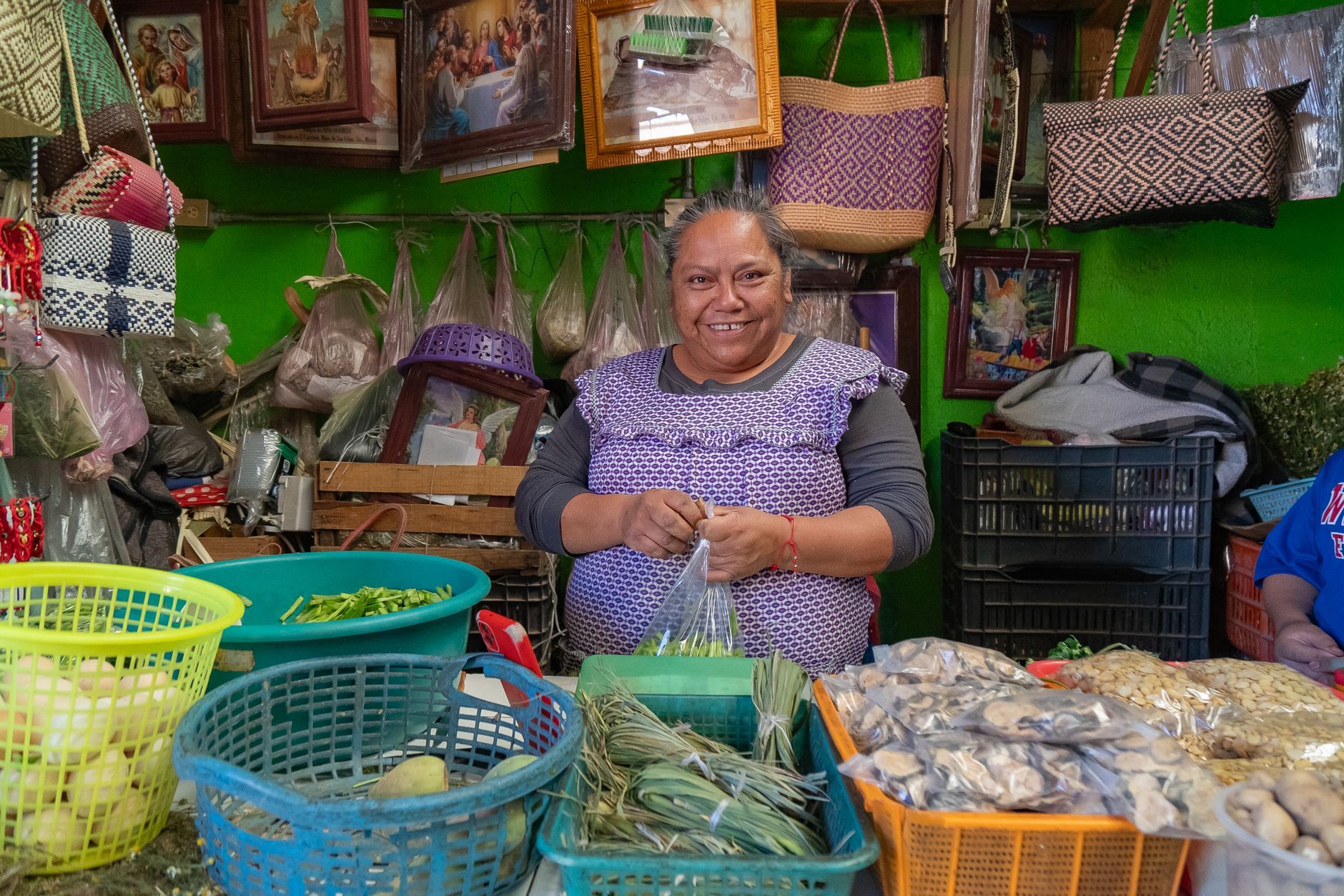 A market vendor in Mexico