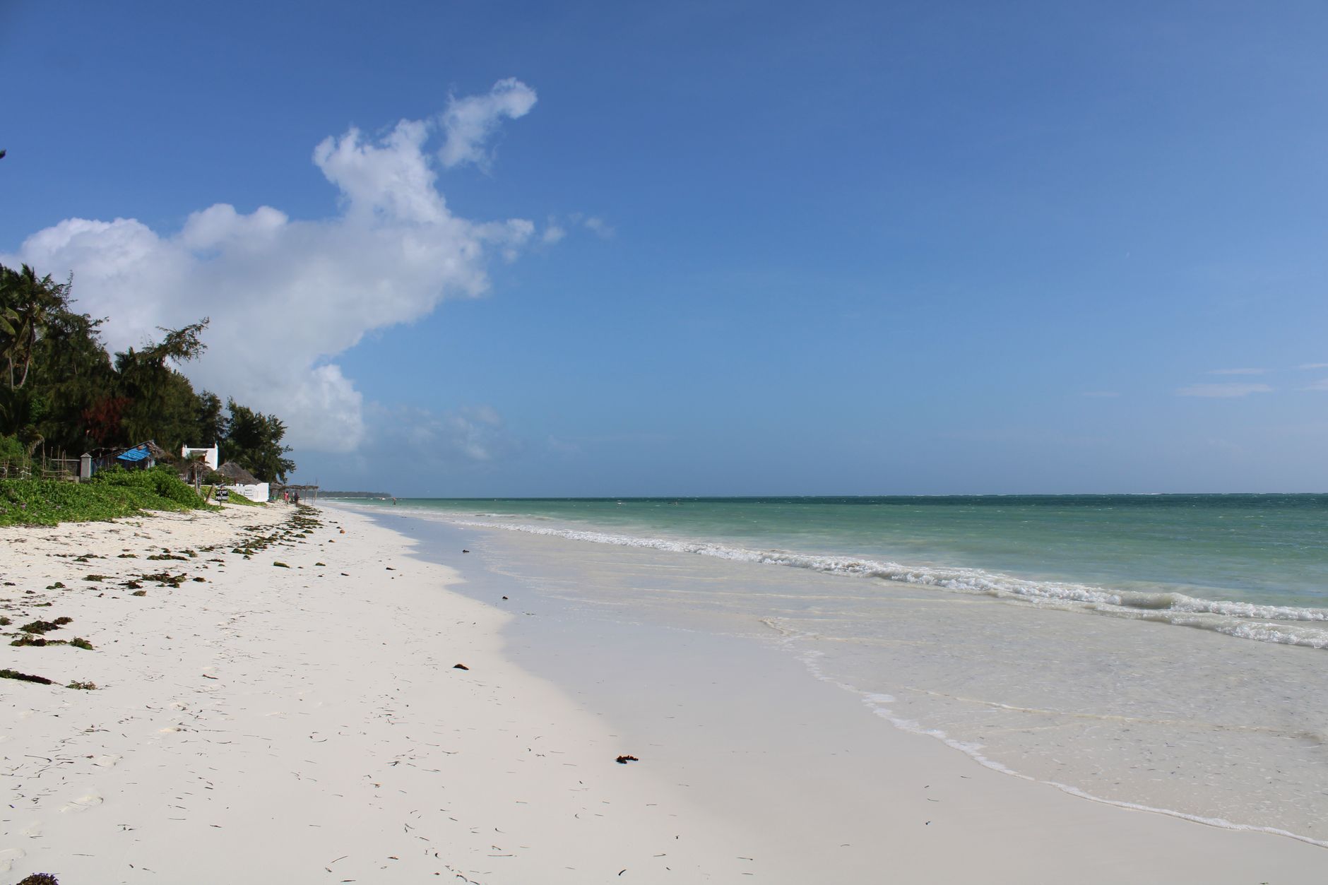 A white-sand beach in Zanzibar, Tanzania