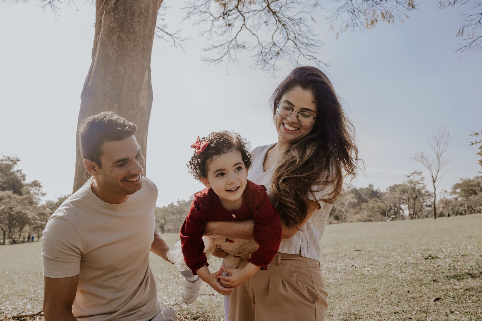A Brazilian family in a park