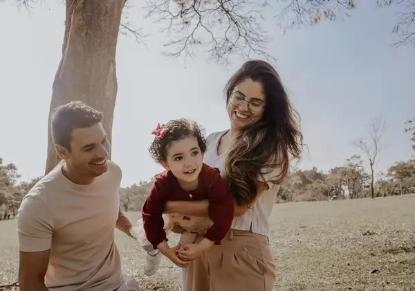 A Brazilian family in a park