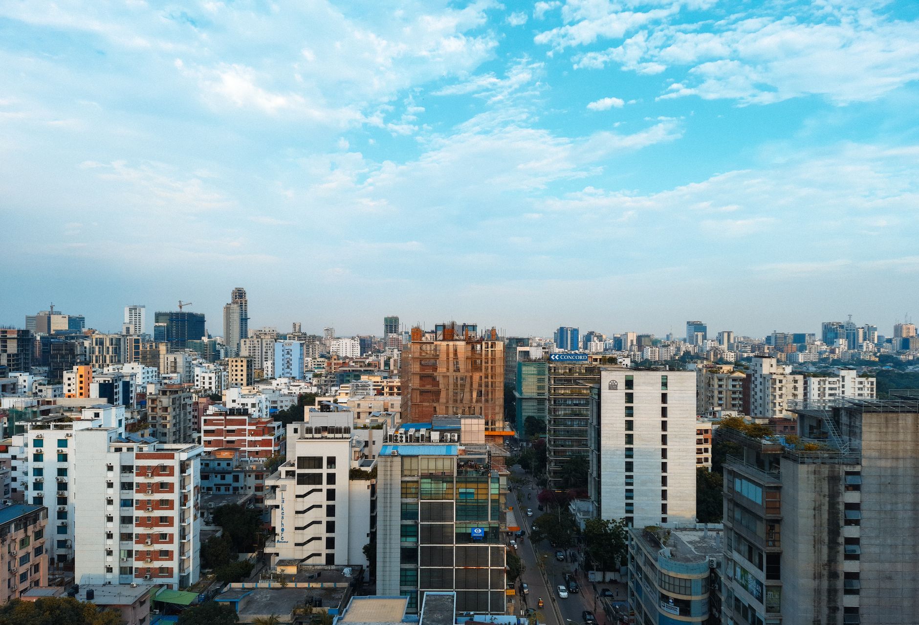 The skyline of Dhaka, the capital of Bangladesh