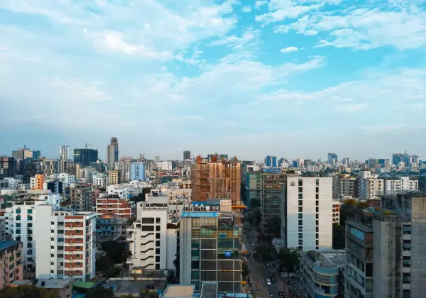 The skyline of Dhaka, the capital of Bangladesh