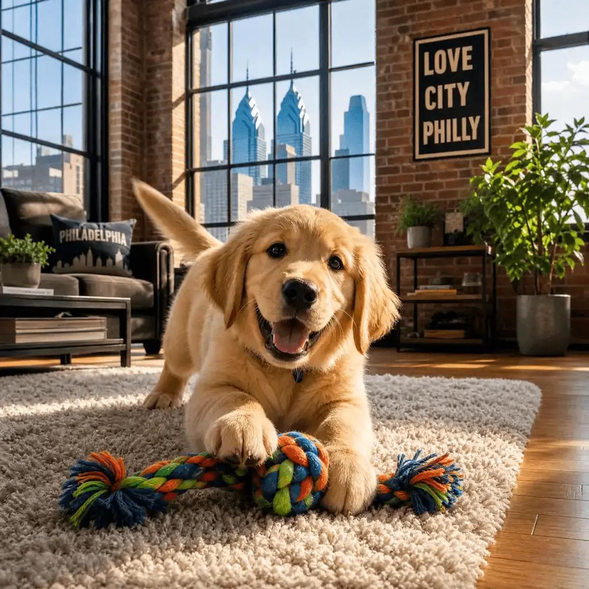 Dog playing in indoor area in philandelphia