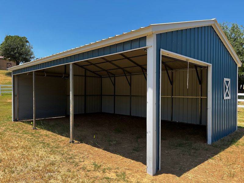 20x30x9 Loafing Shed All Vertical with Roll-up Doors