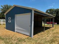 20x30x9 Loafing Shed All Vertical with Roll-up Doors gallery 1