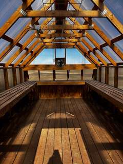 10x16 Greenhouse with Cedar Stain, Black Trim, & Elec gallery 3