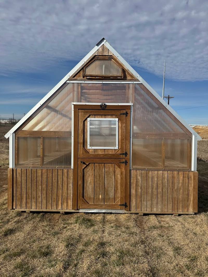 12x16 Greenhouse with Cedar Stain