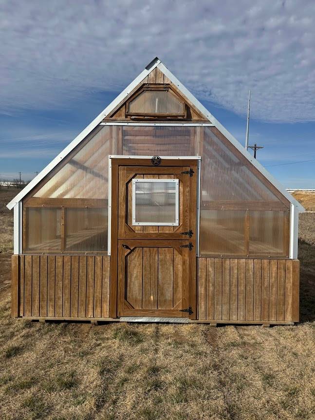 12x16 Greenhouse with Cedar Stain
