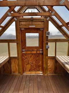 10x16 Greenhouse with Cedar Stain, Black Trim, & Elec gallery 4