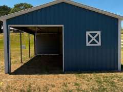 20x30x9 Loafing Shed All Vertical with Roll-up Doors gallery 2