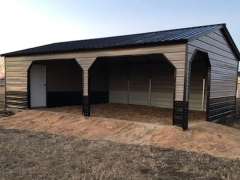 20x30x8 Custom Loafing Shed With Feed Room gallery 0