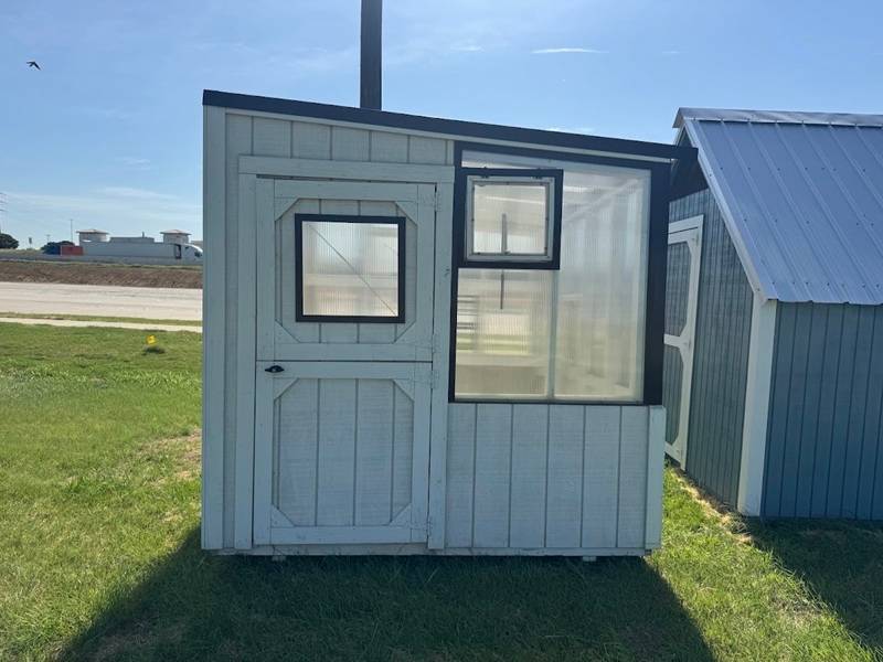8x10 Single Slope Greenhouse with White Paint