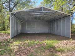 30x40x12 Carport with Vertical Roof and 3 Sides gallery 1