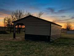 20x30x8 Custom Loafing Shed With Feed Room gallery 2