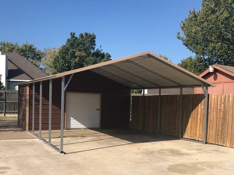 20x25x7 Combo with Horizontal Roof and 5' Storage
