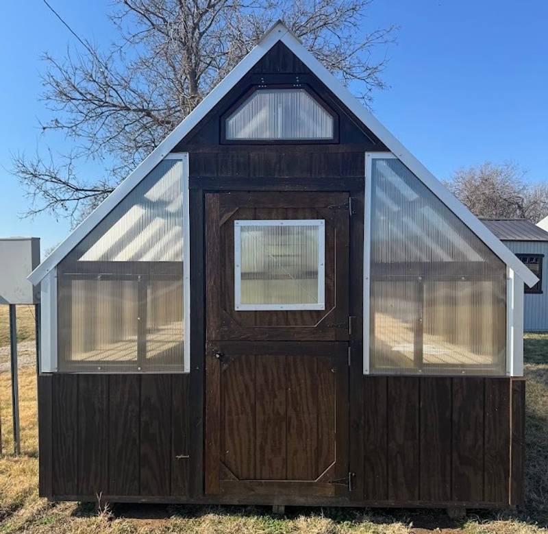 10x16 Greenhouse with Oxford Brown Stain