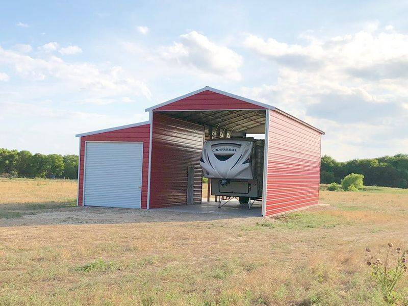 18x50x15 RV Cover with 12x50x11 Lean-to