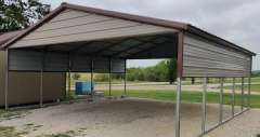 24x25x8 Carport with Vertical Roof and Gables Closed gallery 2