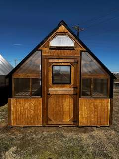 10x16 Greenhouse with Cedar Stain, Black Trim, & Elec gallery 0