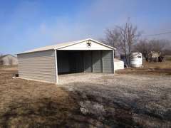 22x25x8 Carport with Three Sides and Horizontal Roof gallery 0