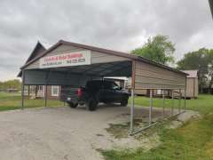 24x25x8 Carport with Vertical Roof and Gables Closed gallery 0