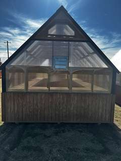10x16 Greenhouse with Cedar Stain, Black Trim, & Elec gallery 2
