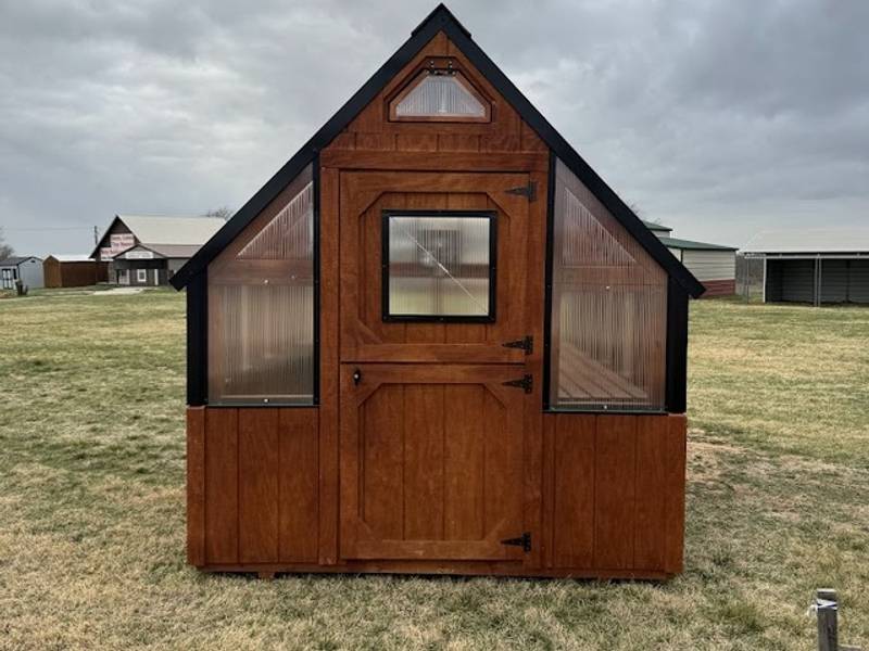 8x10 Greenhouse with Jatoba Stain & Electric 