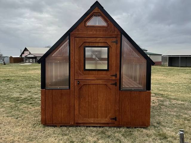 8x10 Greenhouse with Jatoba Stain & Electric
