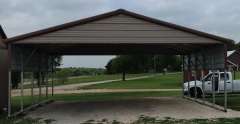 24x25x8 Carport with Vertical Roof and Gables Closed gallery 1