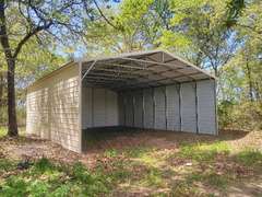 30x40x12 Carport with Vertical Roof and 3 Sides gallery 0