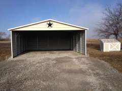 22x25x8 Carport with Three Sides and Horizontal Roof gallery 1