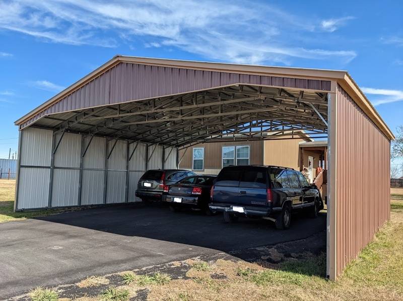 26x30x8 Carport with All Vertical and Triple Wide