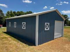 20x30x9 Loafing Shed All Vertical with Roll-up Doors gallery 3