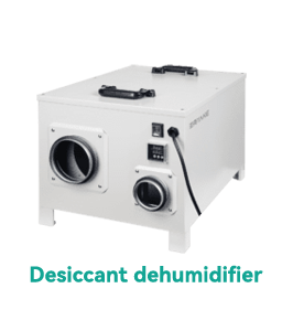 Rotary desiccant dehumidifier product image showing the equipment family used for low dew point control.
