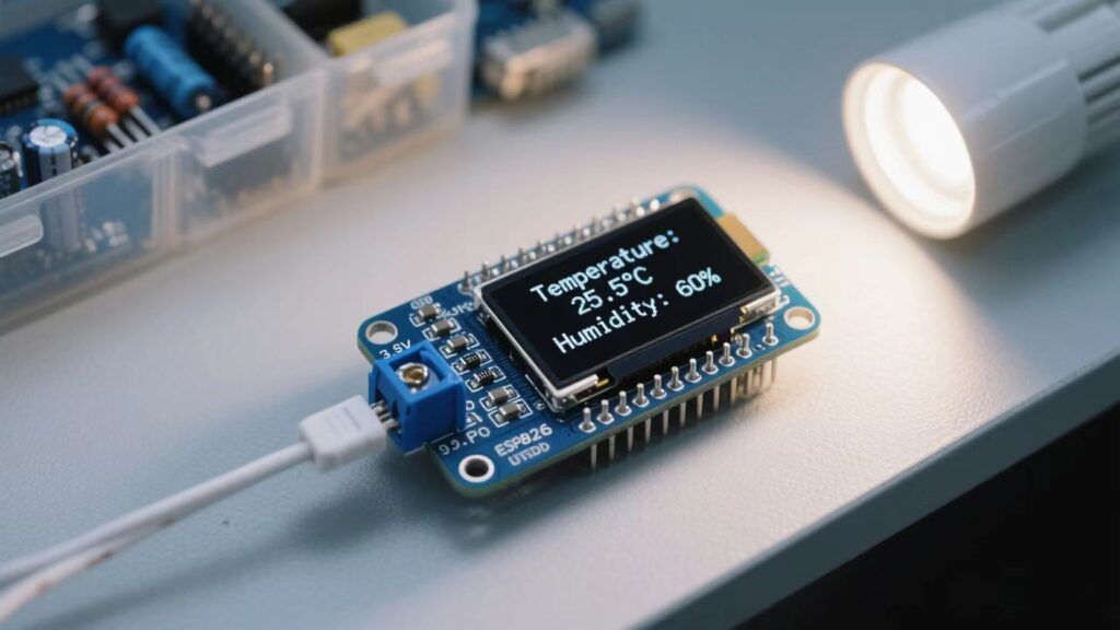 ESP8266 Temperature and Humidity Monitoring with DHT Sensor