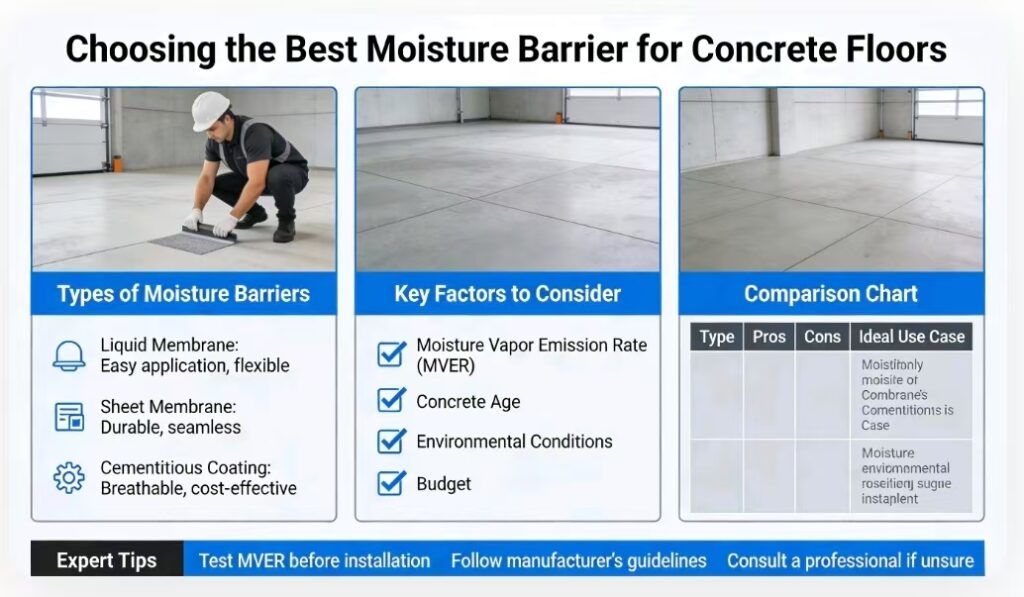 Moisture barrier for concrete floor protection