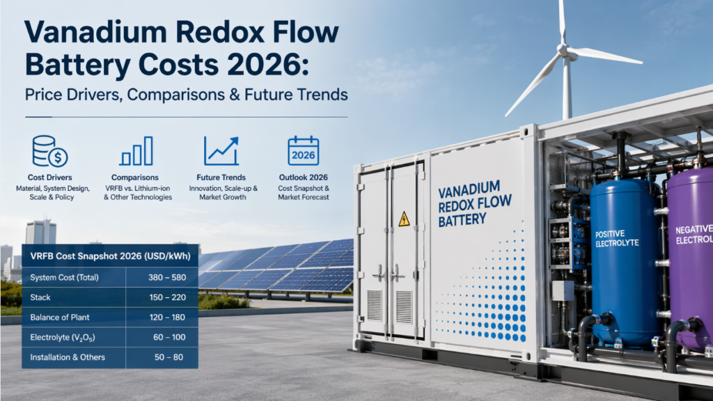 Vanadium Redox Flow Battery Costs 2026: Price Drivers, Comparisons & Future Trends
