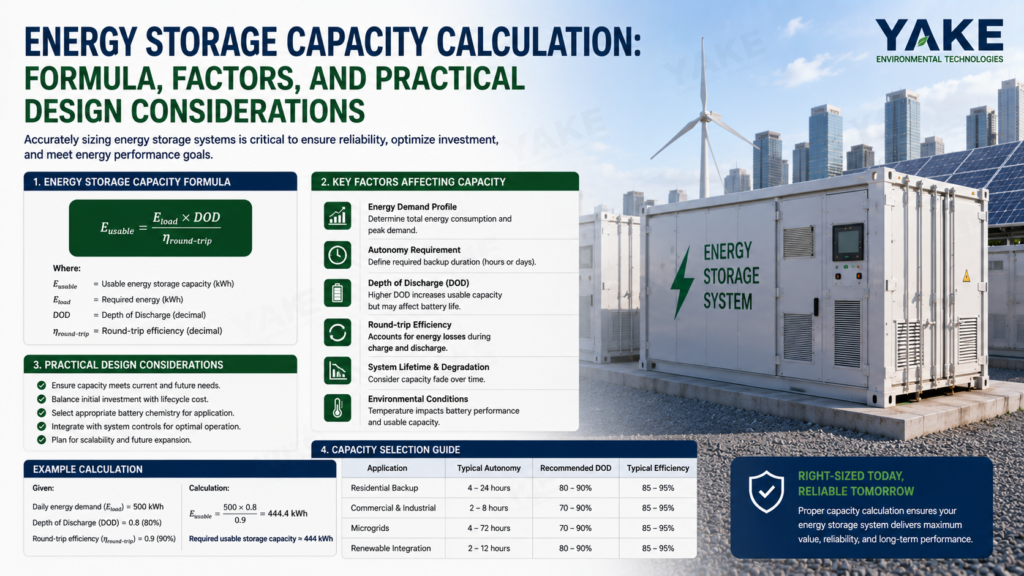 Energy Storage Capacity Calculation: Formula, Factors, and Practical Design Considerations