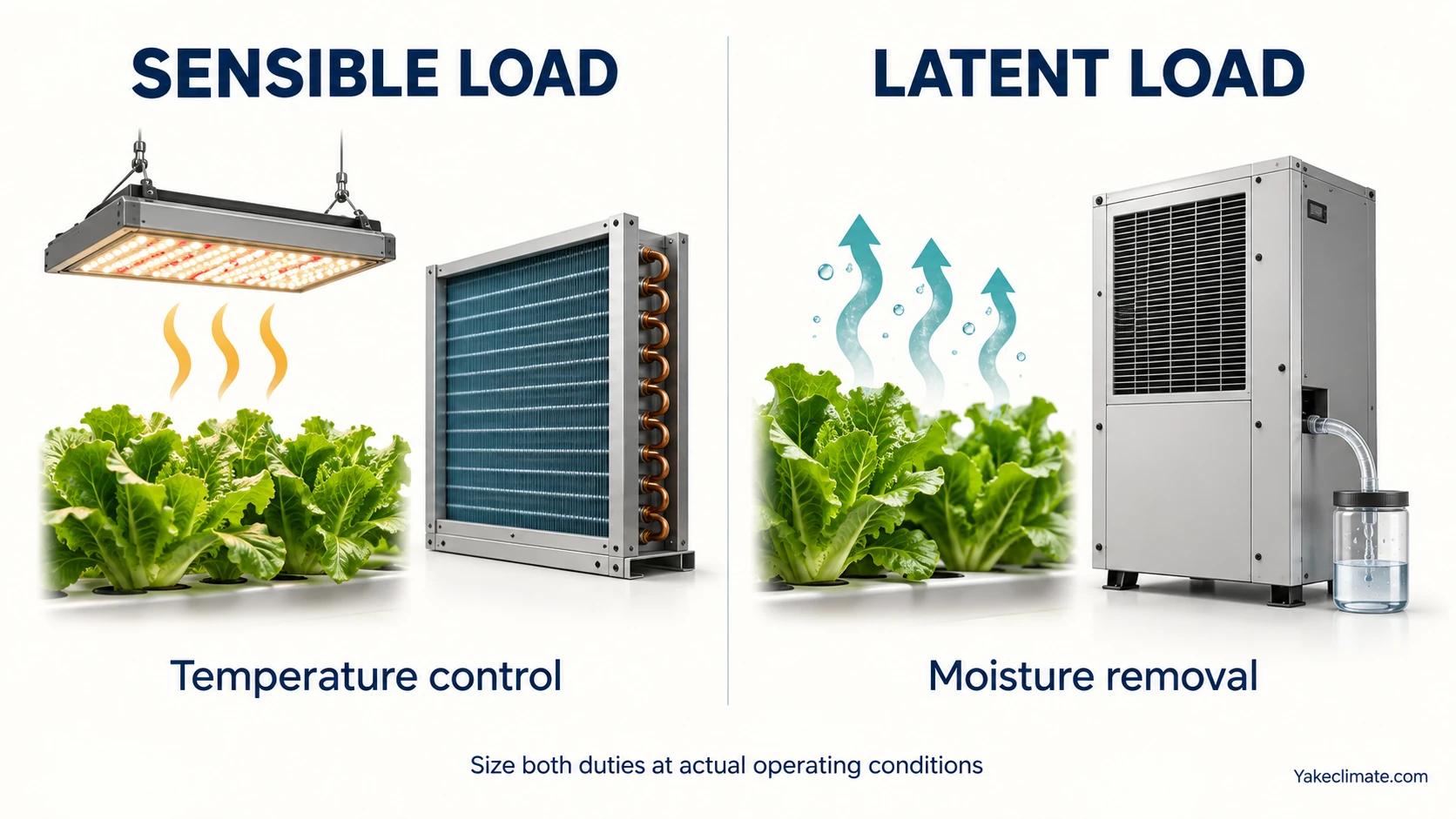 Illustration distinguishing temperature-control and moisture-removal duties.