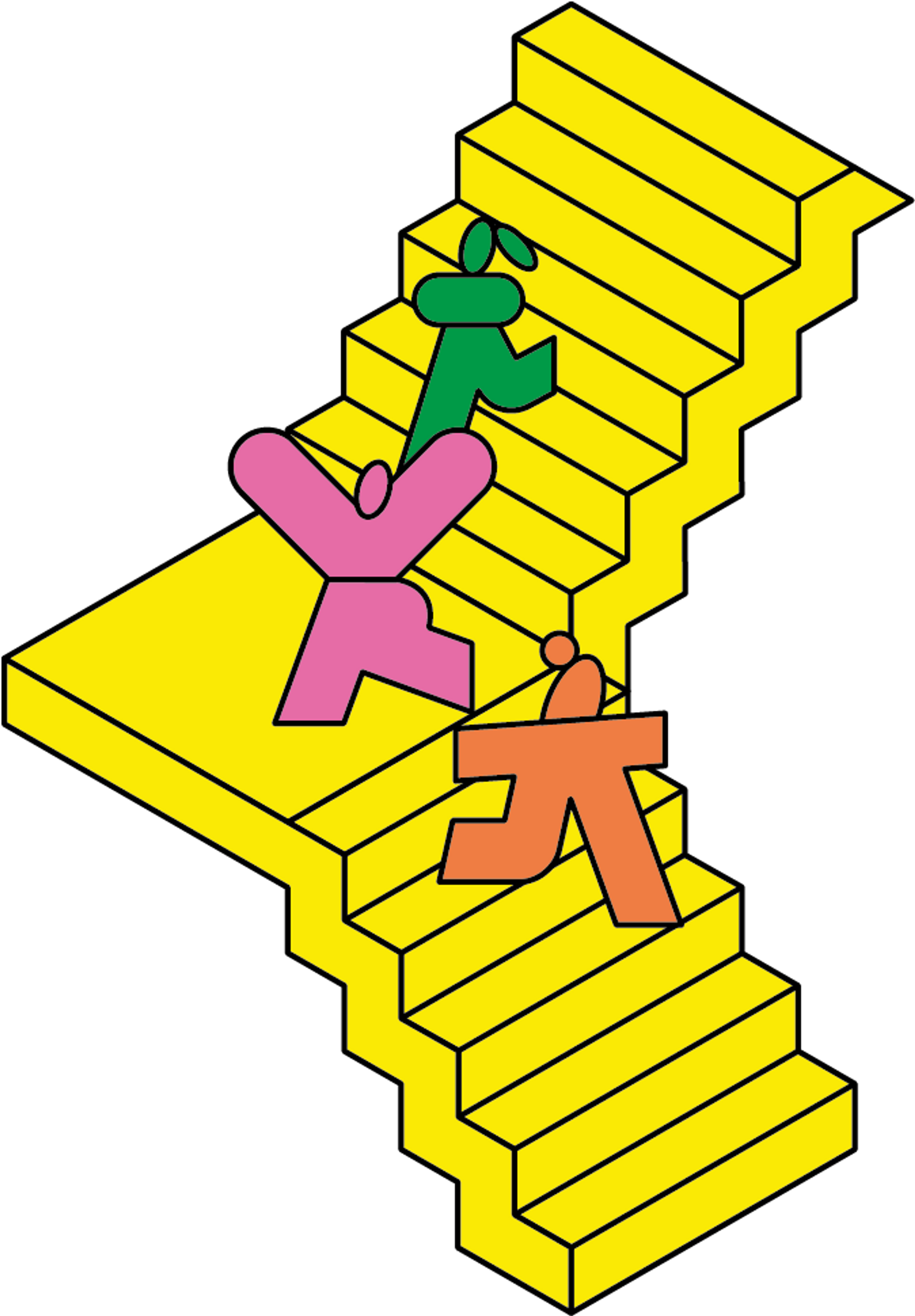 Illustration of people on stairs