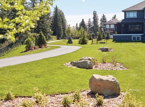Shawnee Park walkway with grass and clean landscaping
