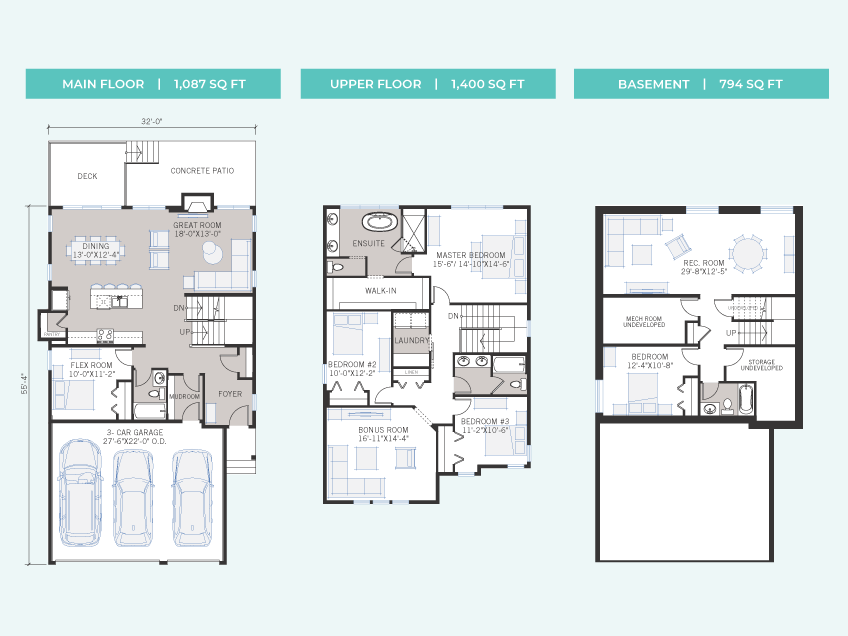 Floorplans for the Grafton in Shawnee Park