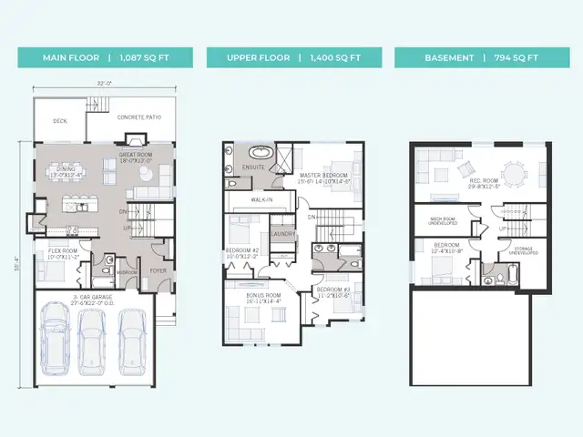 Floorplans for the Grafton in Shawnee Park