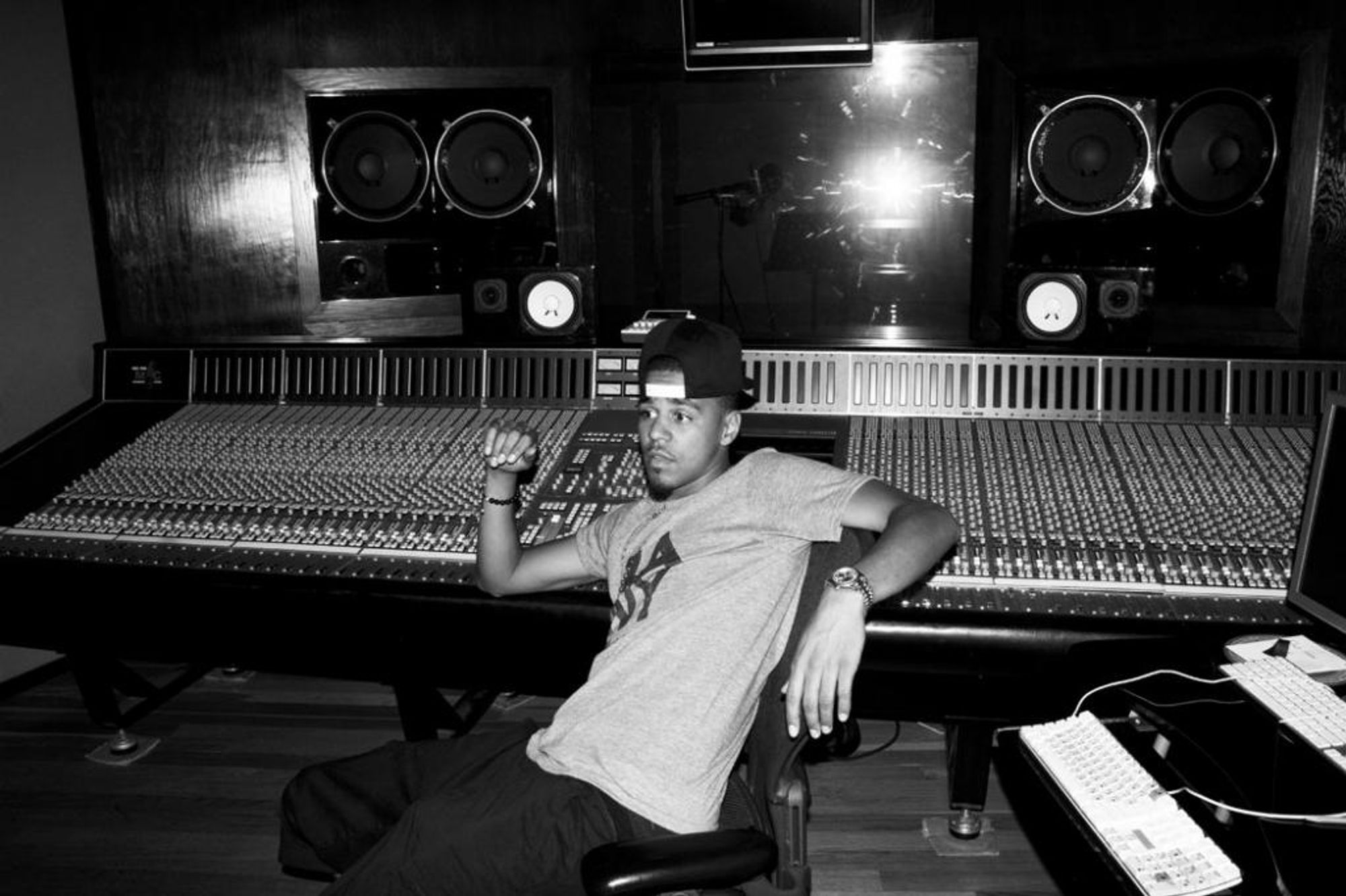 J. Cole in the studio