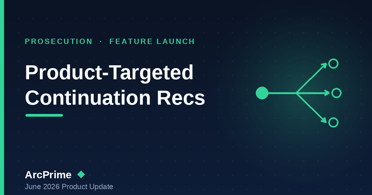 Product targeted continuation recommendations in ArcPrime
