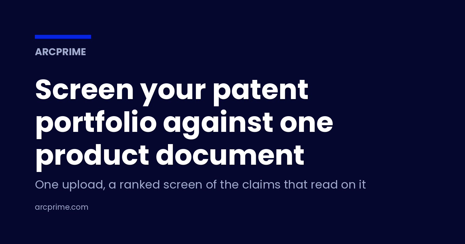 Screen your patent portfolio against one product document