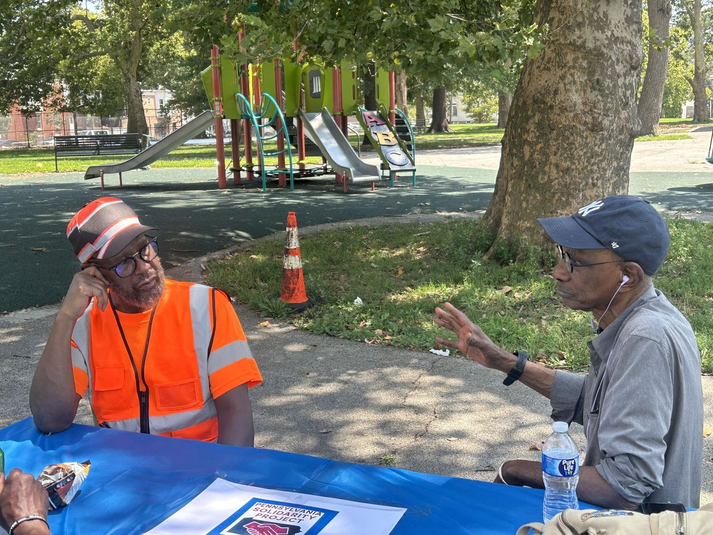 Neighbors talking at a Future Belongs to Us gathering