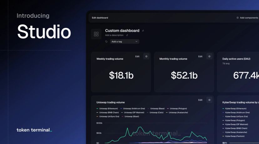 Introducing Token Terminal Studio: Industry-Leading Tools for Custom Onchain Analysis